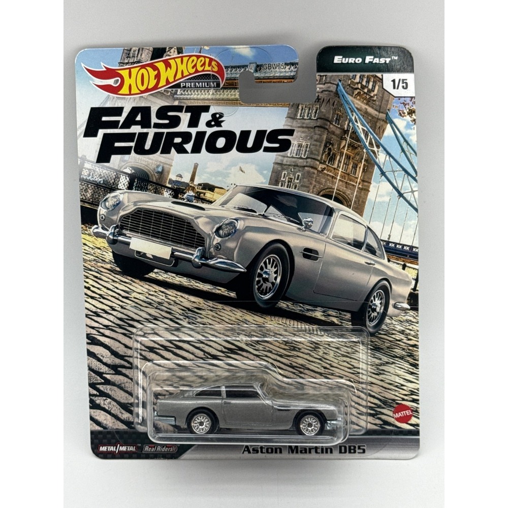 Hot Wheels Fast Furious Aston Martin DB5 Premium Die Cast Toy Car Silver Metal